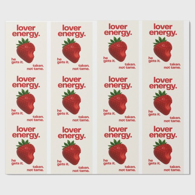 Lover Energy Presentpapper | Jordgubb Förpackning (Platt)