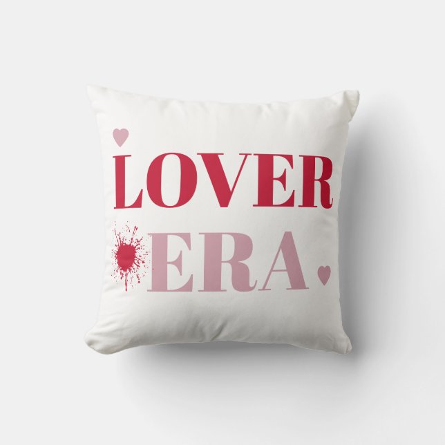Lover Era Alla hjärtans dag | Rosa & Röda Hjärtan Kudde (Framsida)