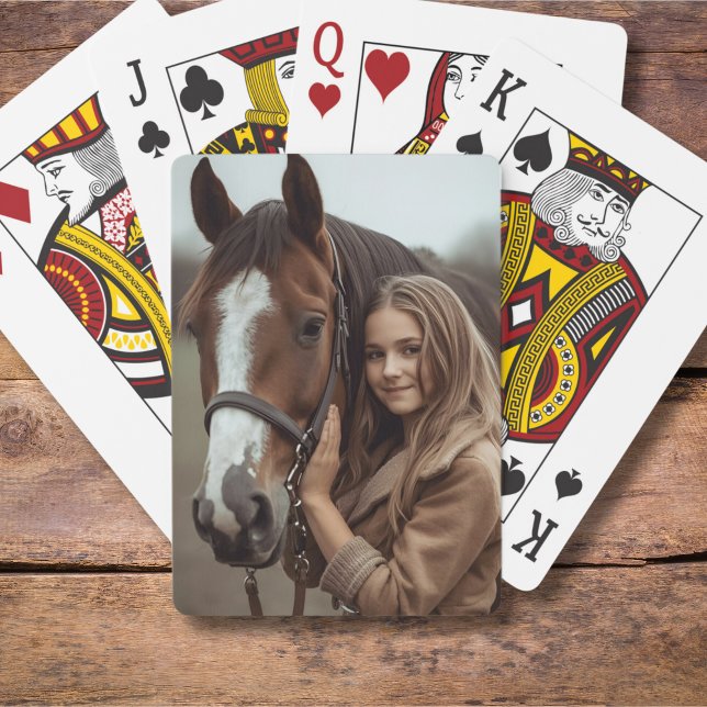 Lover-fotospelkort för häst, lagerhållare casinokort (Skapare uppladdad)
