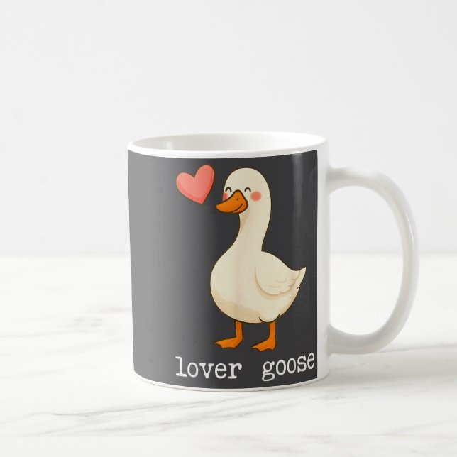Lover Goose And Fighter Goose, Funny Couple Goose  Kaffemugg (Höger)