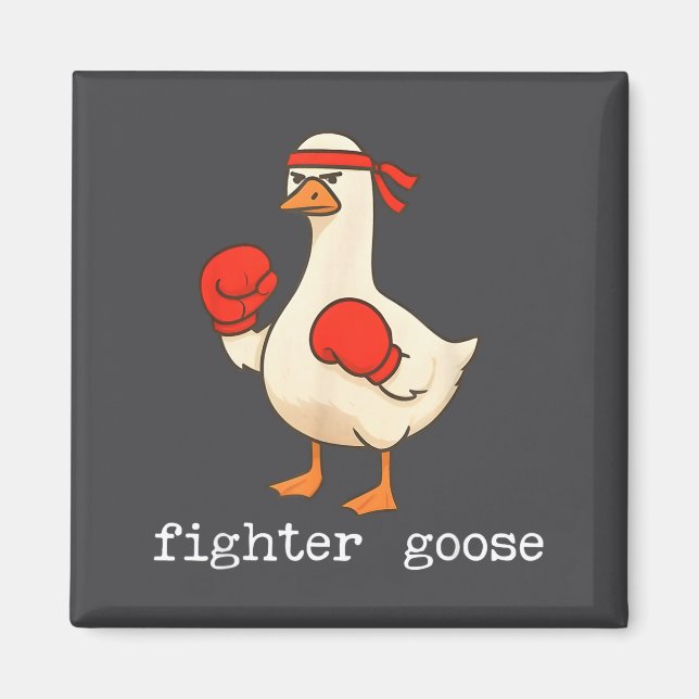 Lover Goose And Fighter Goose, Funny Couple Goose  Magnet (Framsidan)
