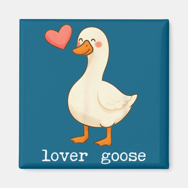 Lover Goose And Fighter Goose, Funny Couple Goose  Magnet (Framsidan)