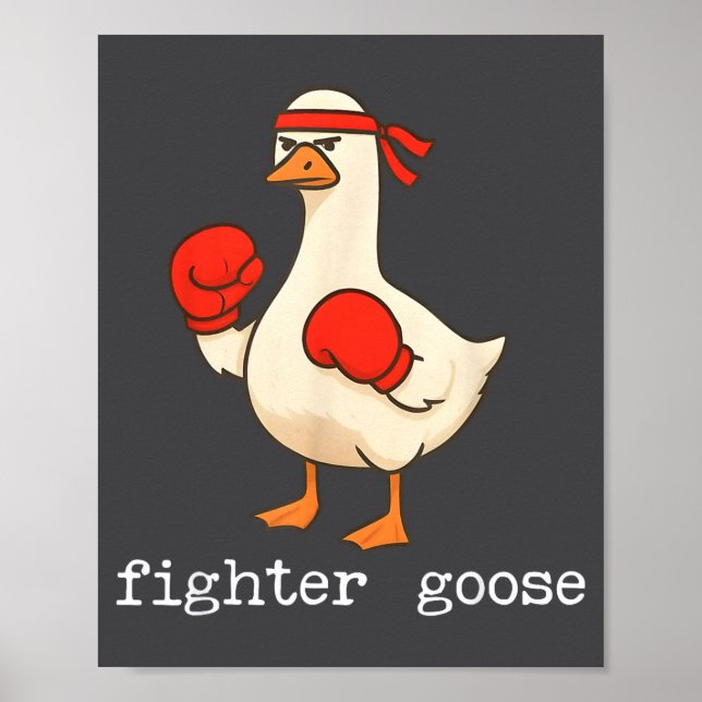 Lover Goose And Fighter Goose, Funny Couple Goose  Poster (Framsidan)