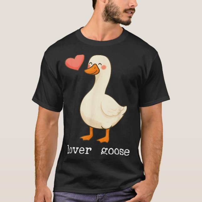 Lover Goose And Fighter Goose, Funny Couple Goose  T Shirt (Framsida)