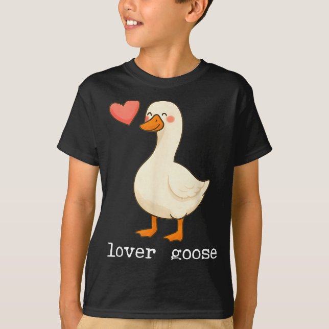 Lover Goose And Fighter Goose, Funny Couple Goose  T Shirt (Framsida)