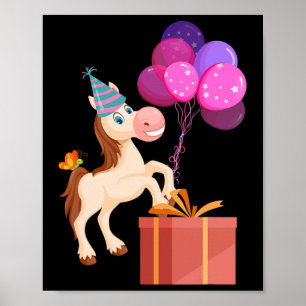 Lover-häst för cute Animal Horse barns födelsedag  Poster
