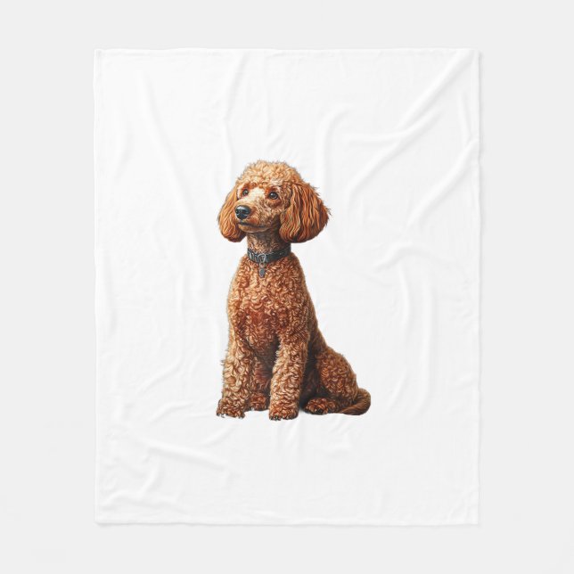 Lover Hundar grafik Cute Hund Ow från Pudel Fleecefilt (Framsidan)