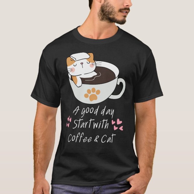 Lover i Mugg Cat Coffee Inside Coffee Cat Lover T Shirt (Framsida)
