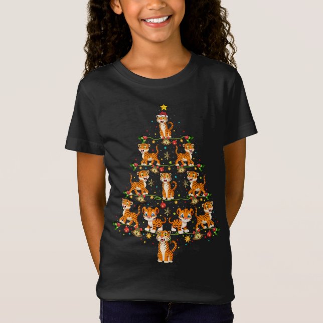 Lover Julafton Gift Tiger Jul T Shirt (Framsida)