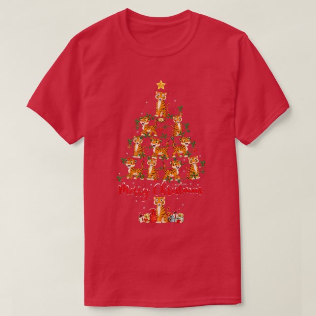 Lover Matching Santa Tiger Chri T Shirt (Design framsida)