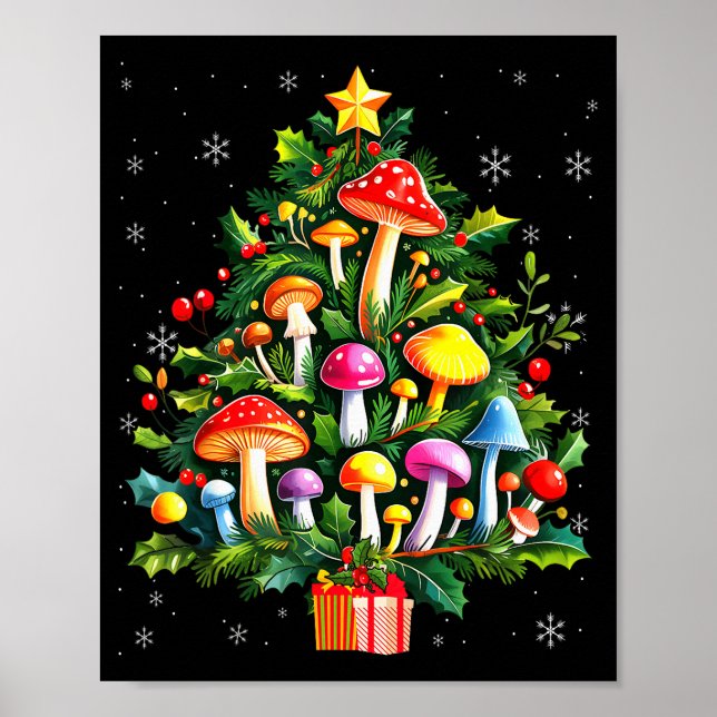 Lover Xmas Mushroom Christmas Tree  Poster (Framsidan)
