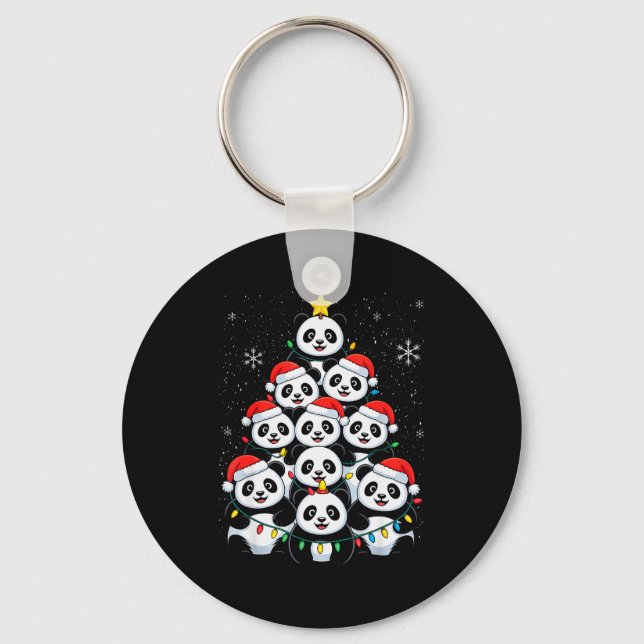 Lover Xmas Panda Christmas Tree  Nyckelring (Framsida)