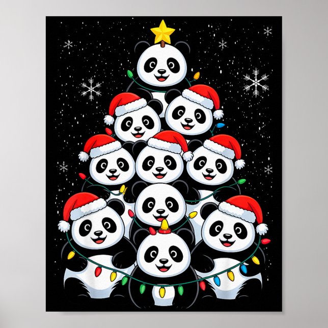 Lover Xmas Panda Christmas Tree  Poster (Framsidan)
