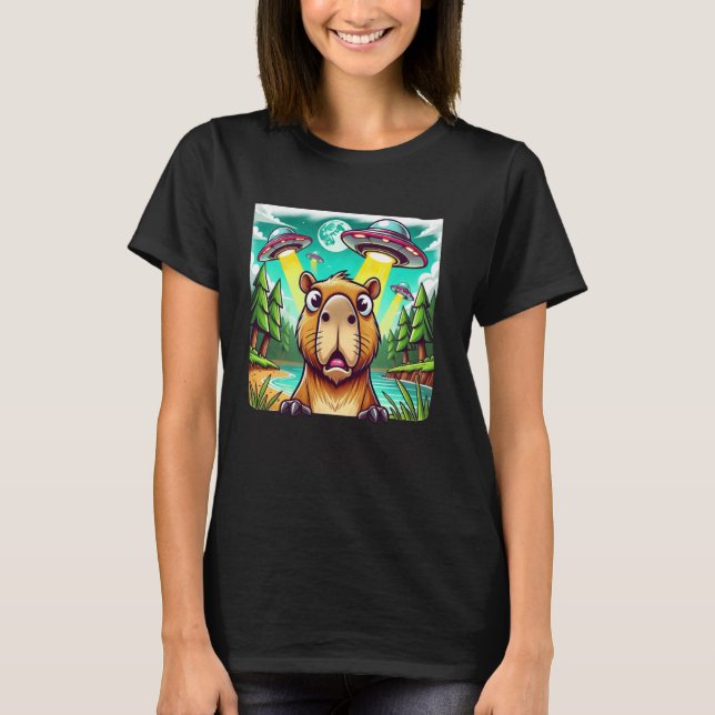 Lover Zookeeper Cute Capyb, Lung Alien Meme T Shirt (Framsida)
