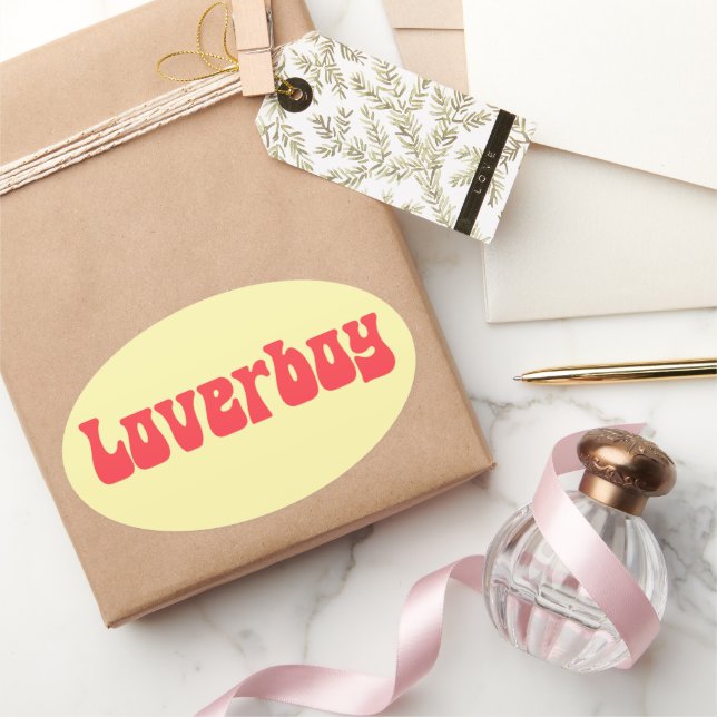 Loverboyretro Ovalt Klistermärke (Gifting)