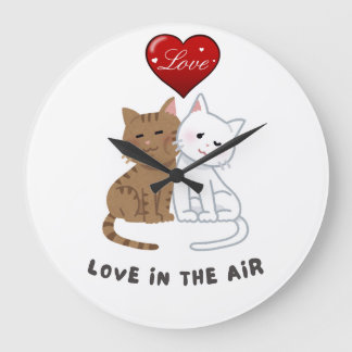 Lovers' Cat Wall Clock Stor Klocka