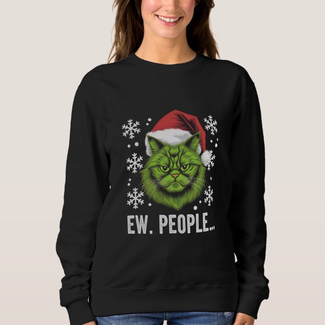 Lovers från grå julklapp Ew People Meowy Cat Lover T Shirt (Framsida)