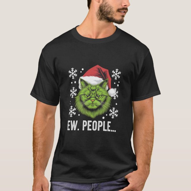 Lovers från grå julklapp Ew People Meowy Cat Lover T Shirt (Framsida)