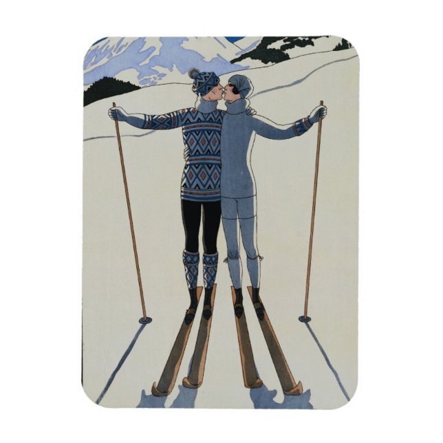 <Lovers in the Snow>från Georges Barbier Magnet (Vertikal)