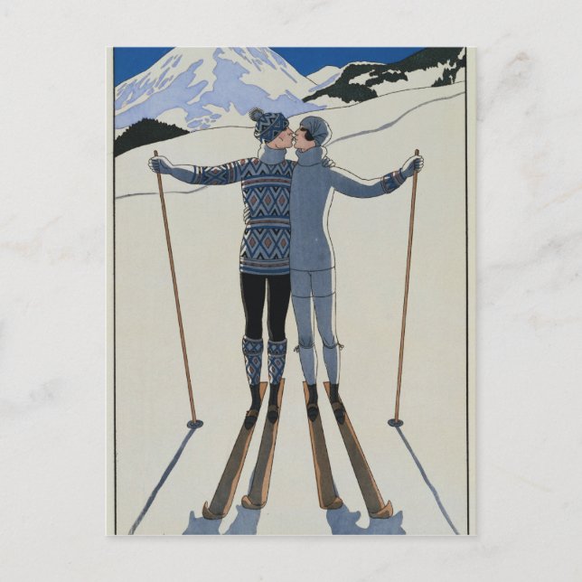 <Lovers in the Snow>från Georges Barbier Vykort (Framsida)