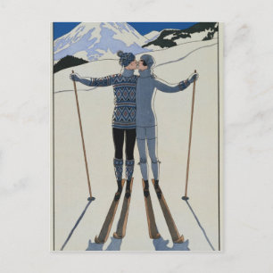 <Lovers in the Snow>från Georges Barbier Vykort