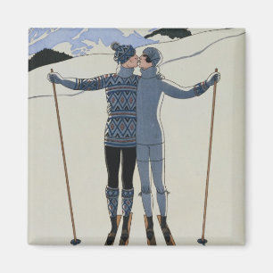 <Lovers in the Snow> vid Georges Barbier Magnet