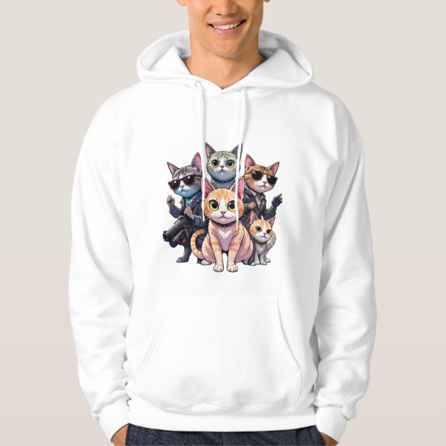 Lovers och spel för Cat Lovers och Coola Cat Pullo Hoodie (Framsida)