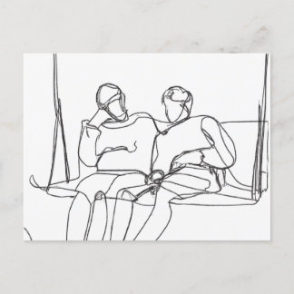 Lovers on a Swing Vykort