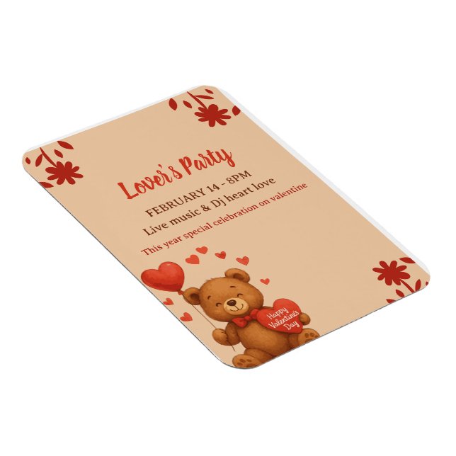 Lover's Party - Valentine’s Day party Invitation Magnet (Högersidan)