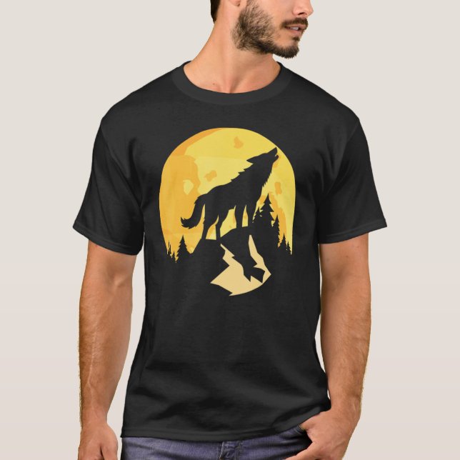 Loves Wolves wolf Face 5 T Shirt (Framsida)