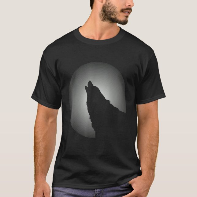 Loves Wolves wolf moon 3 T Shirt (Framsida)