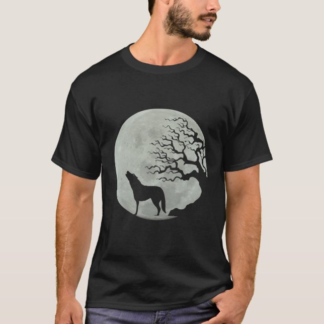 Loves Wolves wolf moon 4 T Shirt (Framsida)