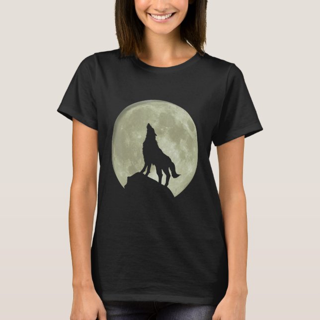 Loves Wolves wolf moon 7 T Shirt (Framsida)