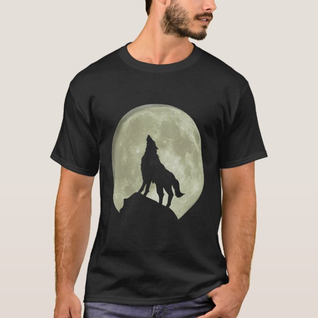 Loves Wolves wolf moon 7 T Shirt (Framsida)
