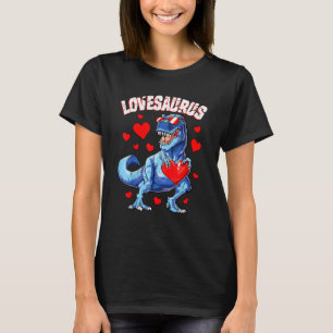Lovesaurus Rex Dinosaur Valentines day Boys Kids M T Shirt