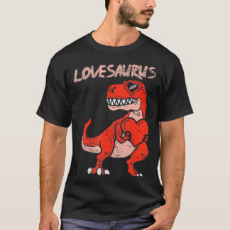 Lovesaurus Tre Dinosaur Heart Cute Valentines day T Shirt