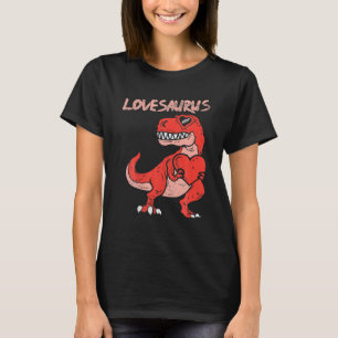 Lovesaurus Trex Dinosaur Heart Cute Valentines day T Shirt