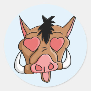 Lovestruck griskotlett Emoji Runt Klistermärke