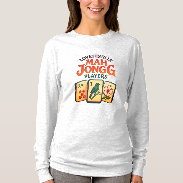 Lovettsville Mah Jongg Player Long Sleeve T Shirt (Framsida)