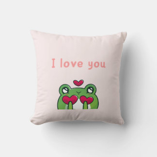 Lovey Dovey Frog Pillow - Cute Couple Pillow Kudde