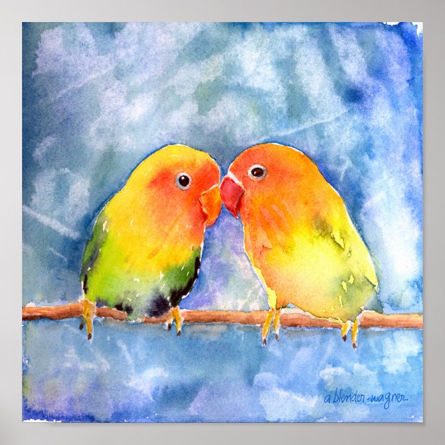 Lovey Dovey Lovebird Skriv ut Poster (Framsidan)