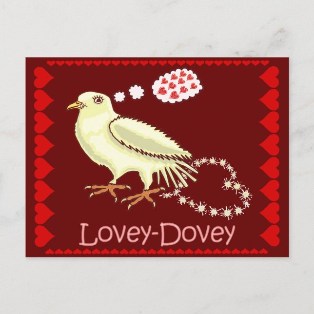 Lovey-Dovey Valentines Dovey Dovey Helg Vykort (Framsida)
