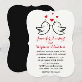 Lovfåglar och ördar Röda och svarta Bröllop Inbjudningar