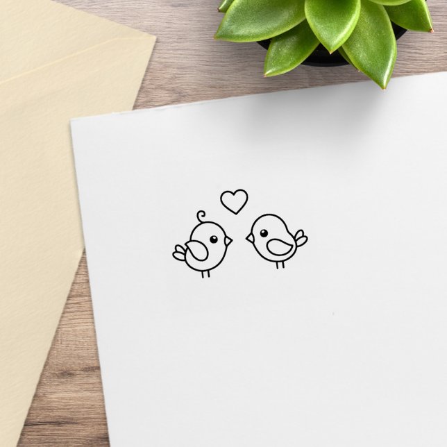 Lovfåglar - Pair of Cute Tecknad Birds Stämpel (Skapare uppladdad)