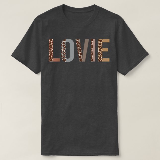 Lovie Leopard Print Mamma Cute Mors dag Funny Gra T Shirt (Design framsida)