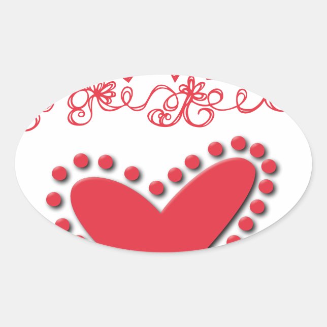 lovie ovalt klistermärke (Framsida)