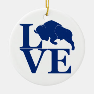 Lovin buffel julgransprydnad keramik