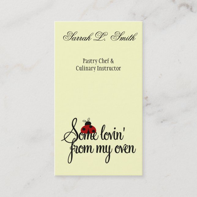Lovin från mitt ugn-Affärskort Visitkort (Framsida)