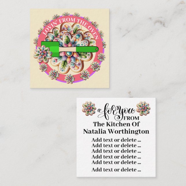 Lovin' från Oven-Affärskortet Fyrkantigt Visitkort (Fram/baksida)