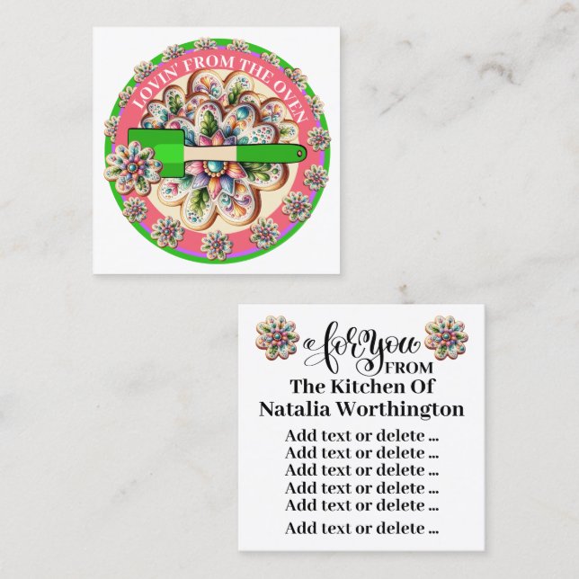 Lovin' från Oven-profilkortsversionen Fyrkantigt Visitkort (Fram/baksida)